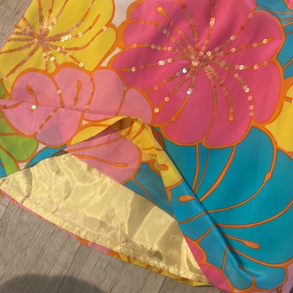 Lilly Pulitzer sequin dress one shoulder size 8 floral - Picture 4 of 5